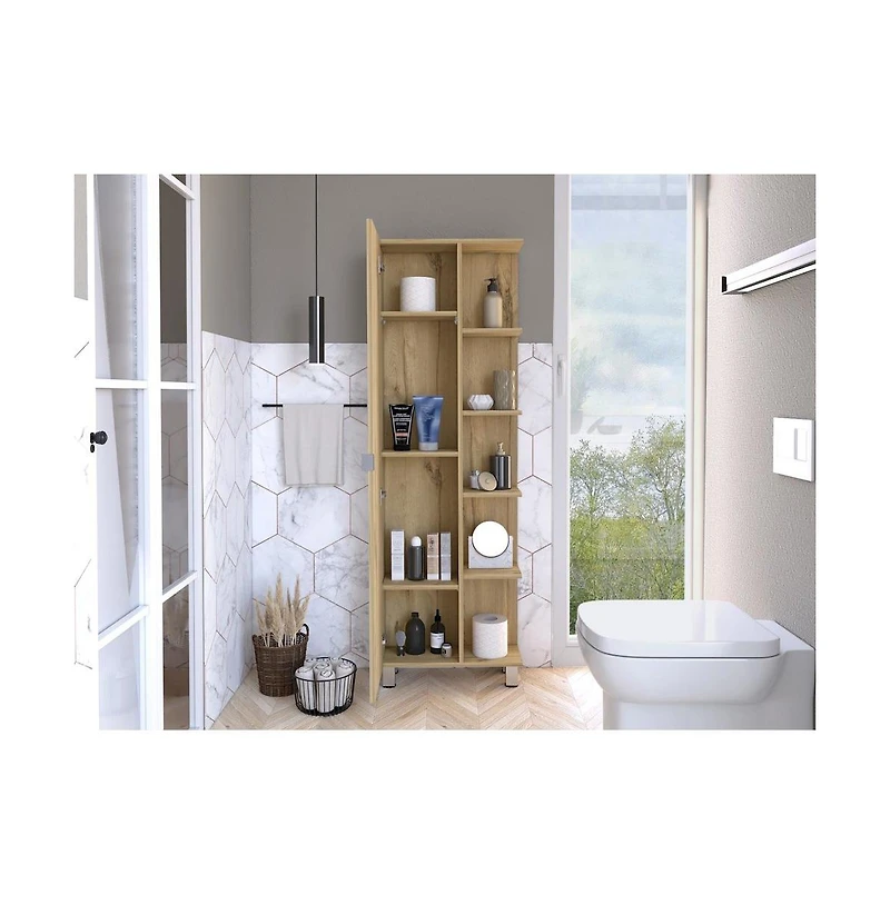 Tuhome Urano Linen Cabinet Light Oak Mdf