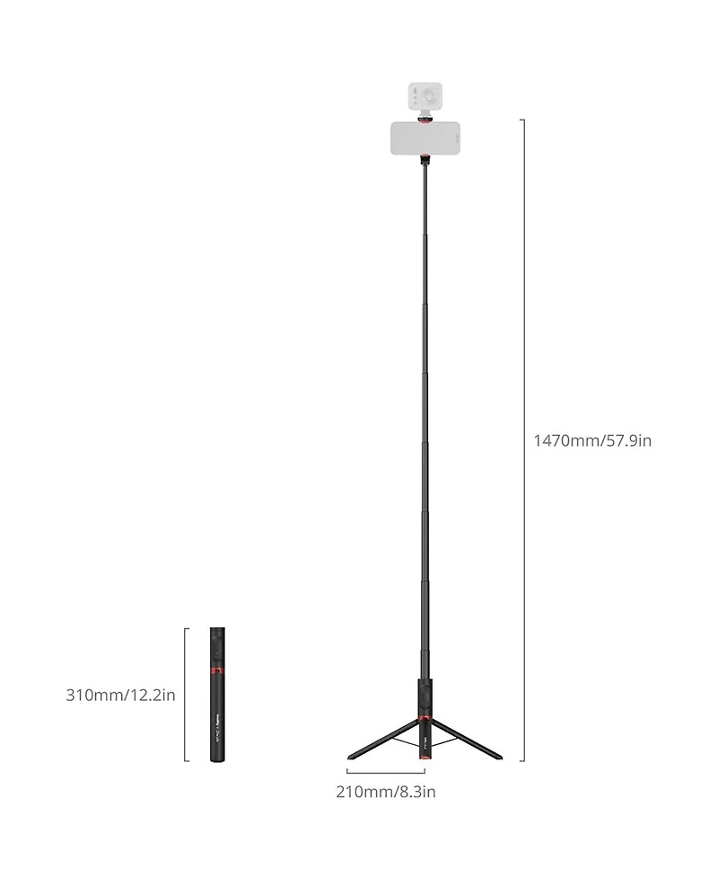 SmallRig x Drex Lee Boom ST30 Lite Selfie Stick Tripod, Black