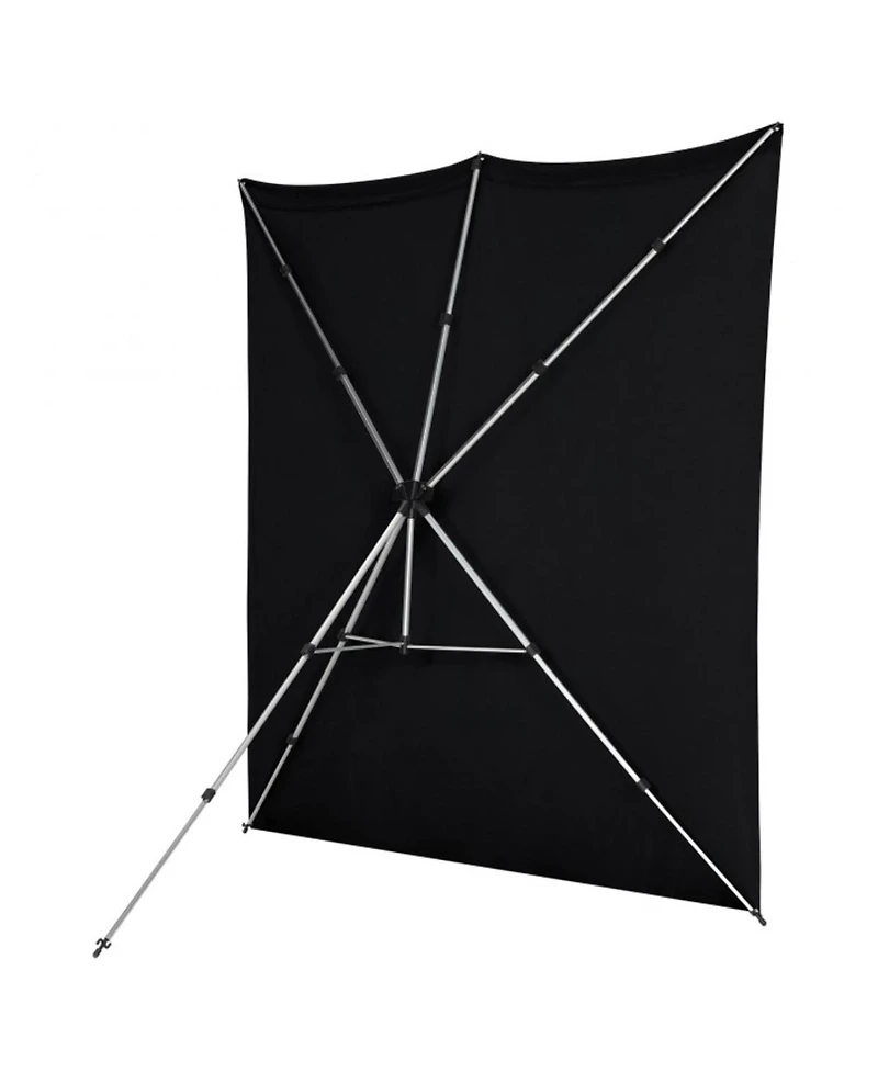 Westcott 8x8' X-Drop Pro Wrinkle-Resistant Backdrop Kit with Stand, Rich Black