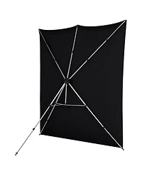 Westcott 8x8' X-Drop Pro Wrinkle-Resistant Backdrop Kit with Stand, Rich Black