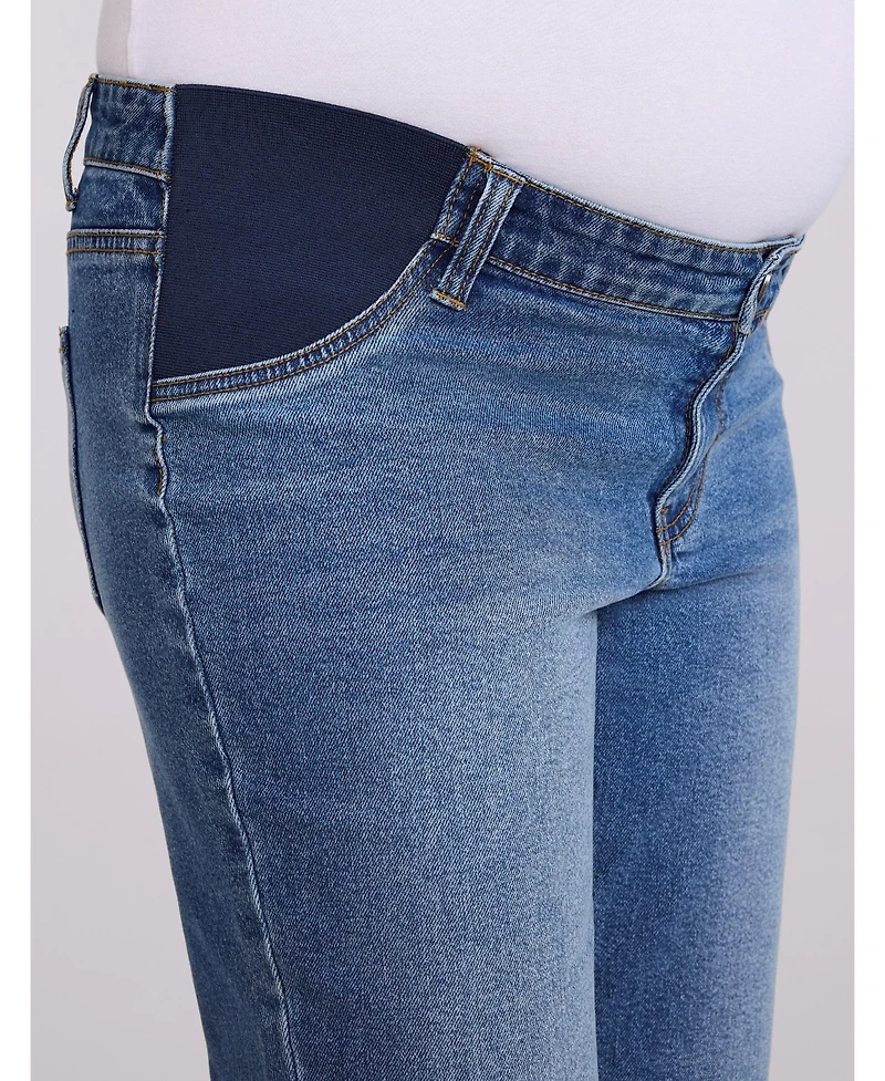 Motherhood Maternity Women's Under the Belly Wide Leg Crop Jeans