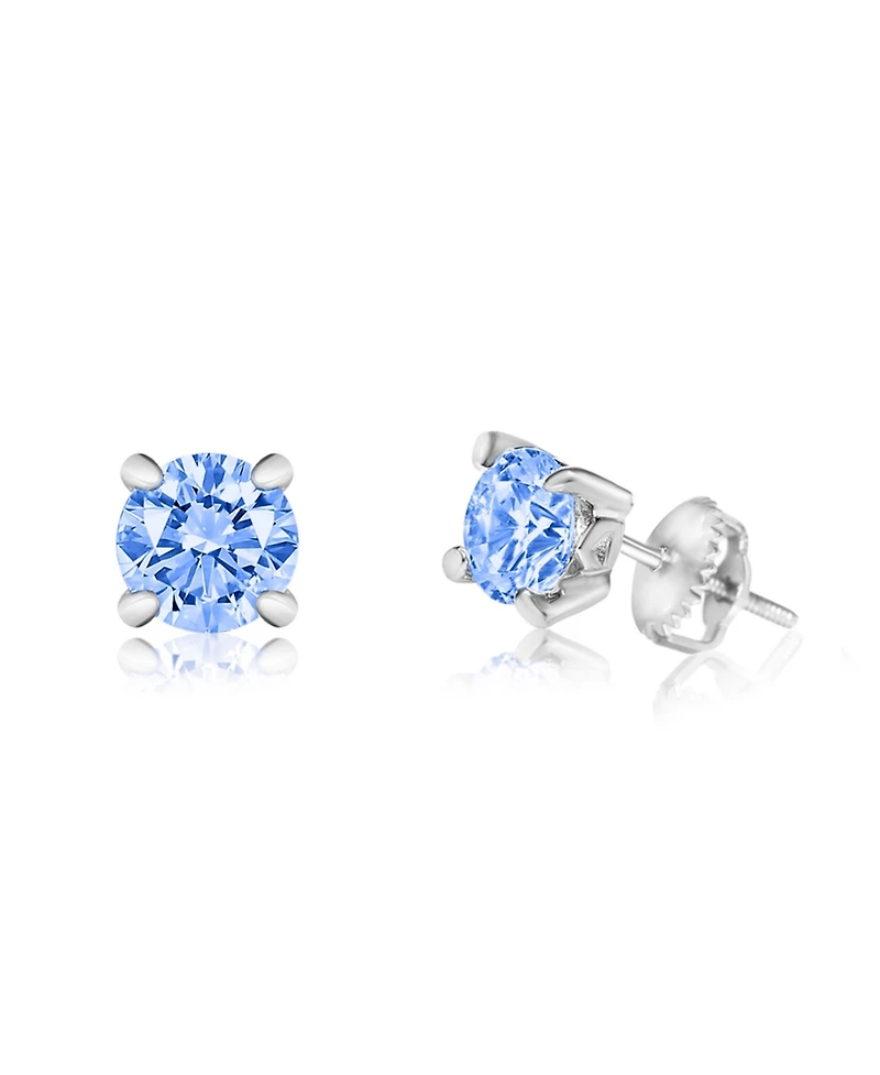 Chanteur Girls /Girl/December Crystal White Gold Palladium Plating Screwstud Earring