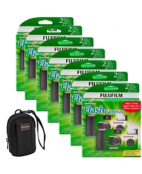 Fujifilm QuickSnap Flash 400 One Time Use 35mm Disposable Camera with Flash, 27 Exposures 12-Pack + Slinger Camera Bag