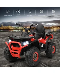 12V Kids Electric 4-Wheeler Atv Quad 2 Speeds Ride On Car w/MP3&Led Lights