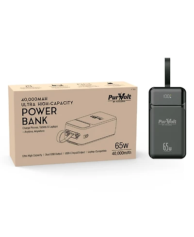 Pursonic PurVolt 40,000mAh Ultra High-Capacity Power Bank – Powering Laptops, Phones & Beyond