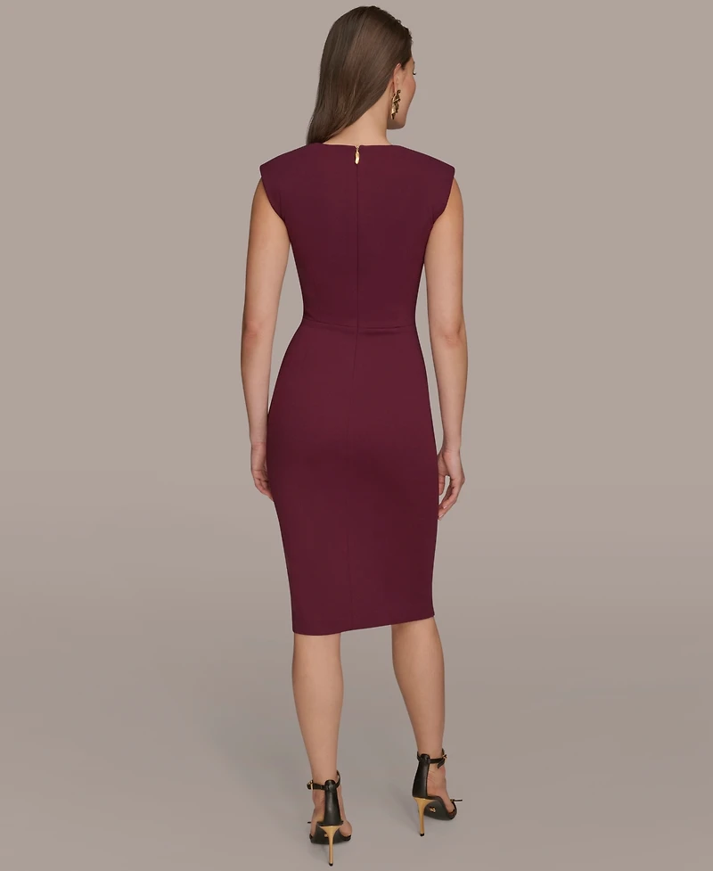 Donna Karan New York Women's V-Neck Ruched Dress