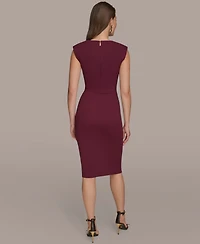 Donna Karan New York Women's V-Neck Ruched Dress