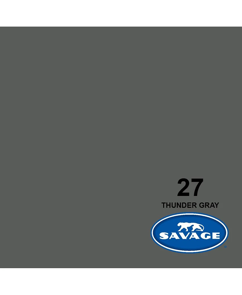 Savage Widetone Seamless Background Paper, 107" wide x 36' Thunder Gray, #27
