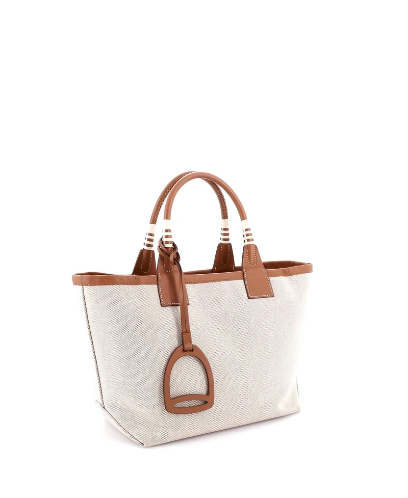 Pre-Owned Hermes 28 Sac Steeple Tote Toile with Leather
