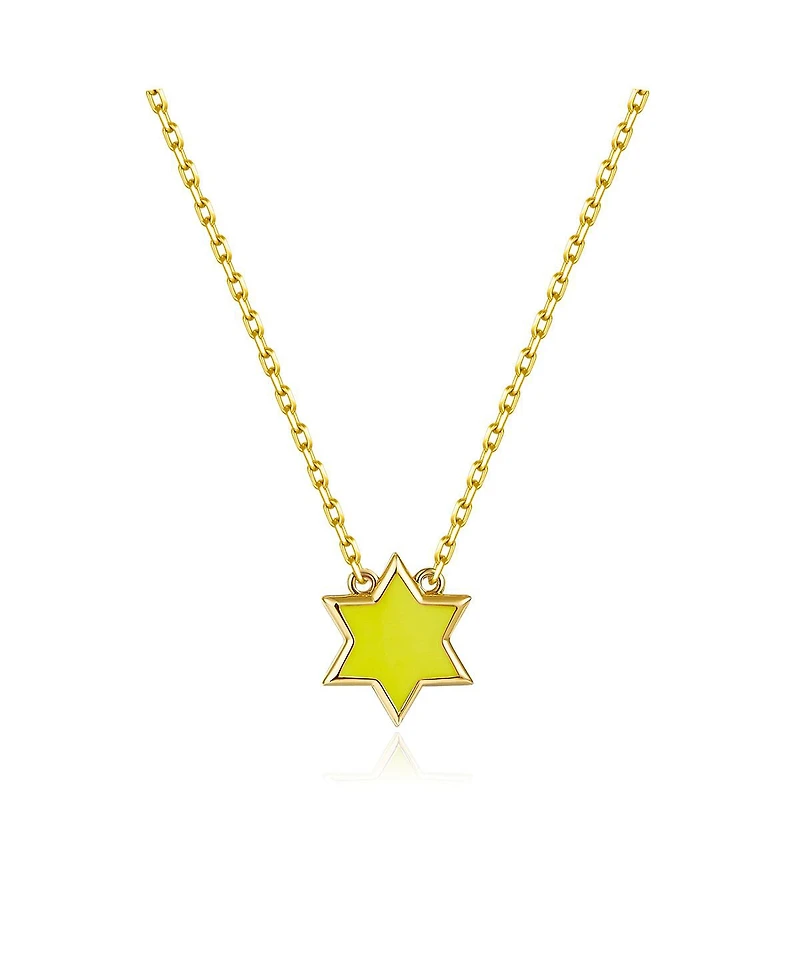 Anna Zuckerman Petit Star of David Necklace in Yellow