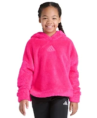Adidas Big Girls S-xl Long Sleeve 3-Stripes Fleece Pullover Hoodie