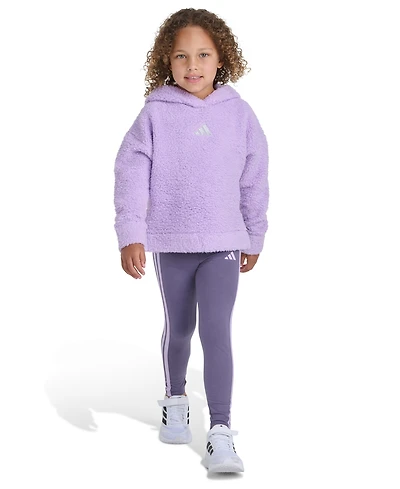 Adidas Toddler and Little Girls 2T-7 Two Piece Fleece Hoodie Leggings Set