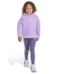 Adidas Toddler and Little Girls 2T-7 Two Piece Fleece Hoodie Leggings Set