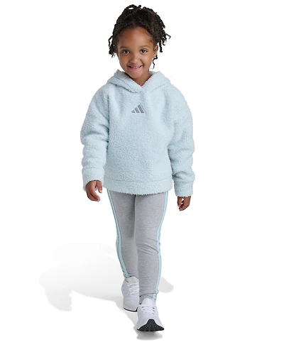 Adidas Toddler and Little Girls 2T-7 Two Piece Fleece Hoodie Leggings Set