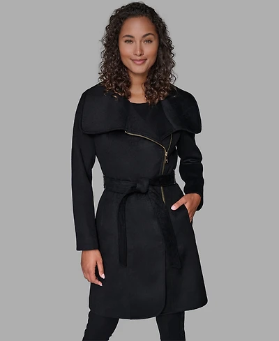 Karl Lagerfeld Paris Women's Asymmetrical Wrap Coat