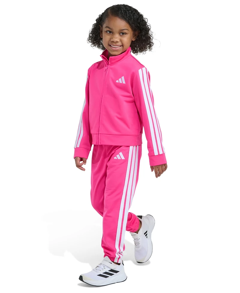adidas Girls 2T-6X Two Piece Regular Fit Jacket and Joggers Set