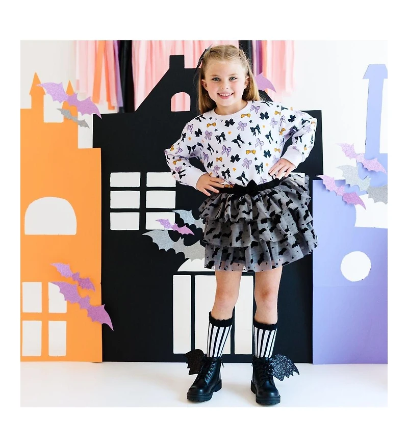 Sweet Wink Baby Girls Spooky Bows Halloween Sweatshirt