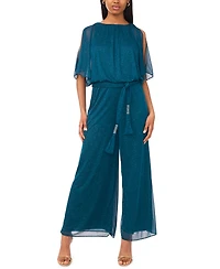 Msk Women's Slit Sleeve Knit Woven Jumpsuit