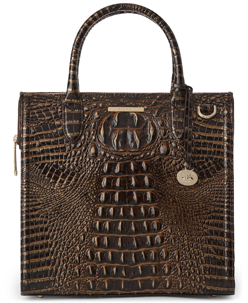 Brahmin Caroline Melbourne Embossed Leather Satchel Bag