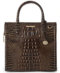 Brahmin Caroline Melbourne Embossed Leather Satchel Bag