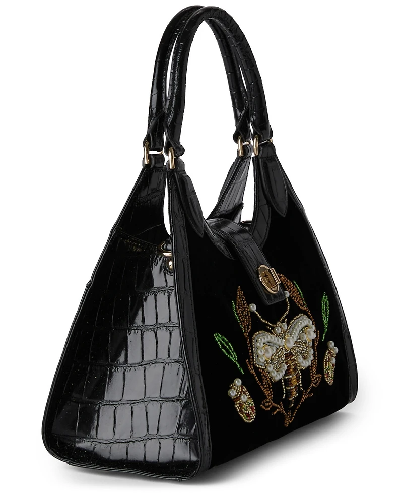 Brahmin Women's Adrian Black Attenborough Satchel Bag