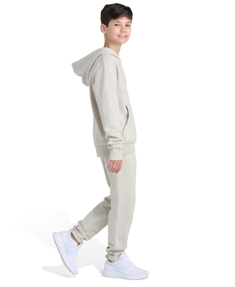 Adidas Big Boys Essential Small Logo 2-Piece Fleece Hoodie and Joggers Set