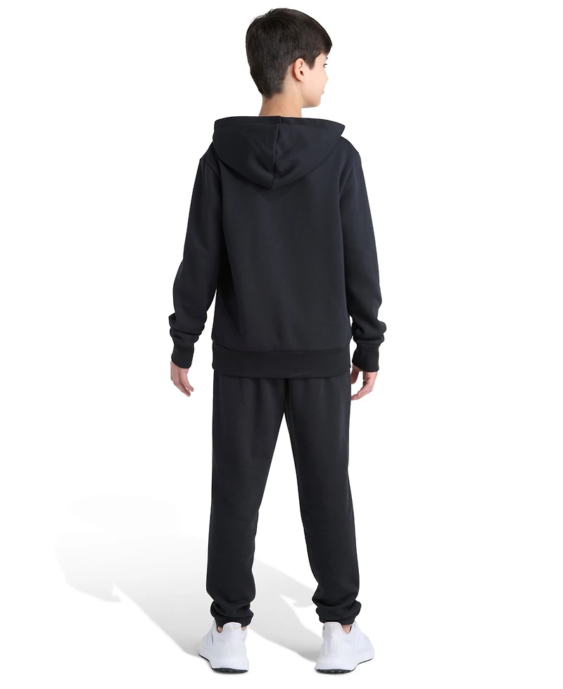 Adidas Big Boys Essential Small Logo 2-Piece Fleece Hoodie and Joggers Set