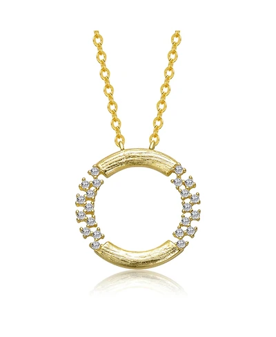 GiGiGirl 14K Gold Plated with Clear Cubic Zirconia Round Pendant Necklace