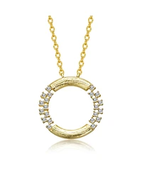 GiGiGirl 14K Gold Plated with Clear Cubic Zirconia Round Pendant Necklace