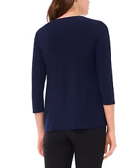 Msk Women's V-Neck Asymmetrical Top