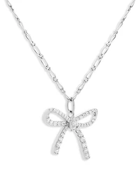 Holiday Lane Bow Pendant Necklace in Sterling Silver, Macy's Exclusive