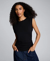 Kenneth Cole Crew Neck Side Ruched Top