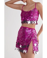 Nasty Gal Limited Embellished Star Trim Mini Skirt