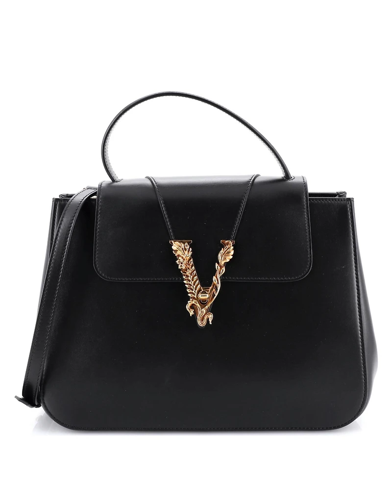 Pre-Owned Versace Medium Virtus Top Handle Bag Leather