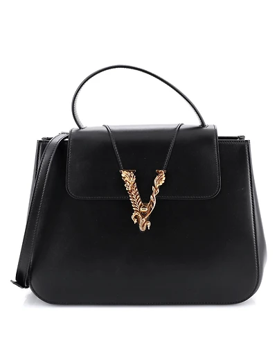 Pre-Owned Versace Medium Virtus Top Handle Bag Leather
