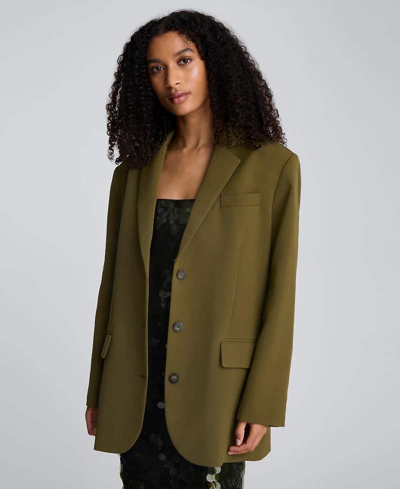 Kenneth Cole Women's Three-Button Boyfriend Blazer Jacket