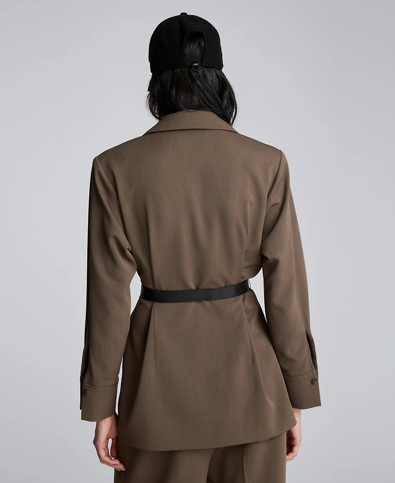Kenneth Cole Women's Three-Button Belted Blazer