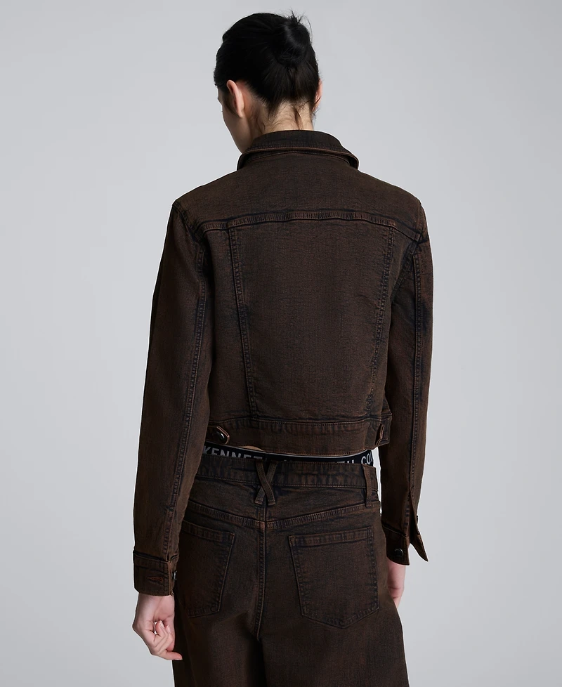 Kenneth Cole Women's Cropped Trucker Jacket