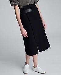 Kenneth Cole Women's Center Front Slit Midi Skirt