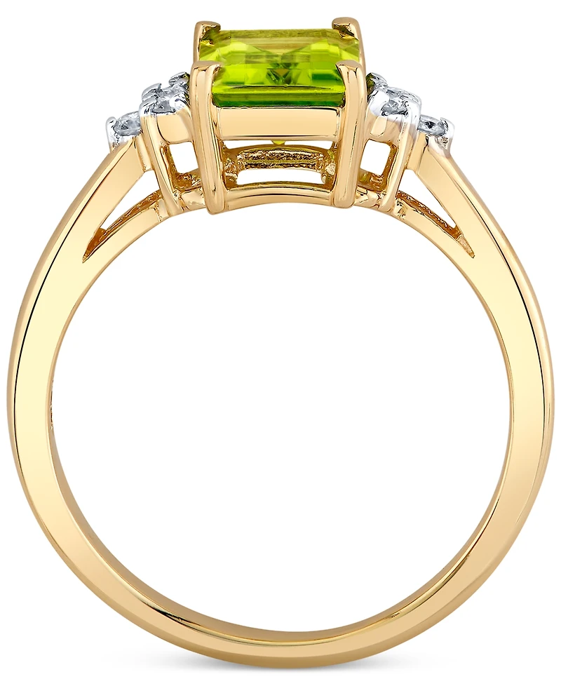 Macy's Peridot (1-3/4 ct. t.w.) & Diamond (1/8 ct. t.w.) Ring in 14k Yellow Gold