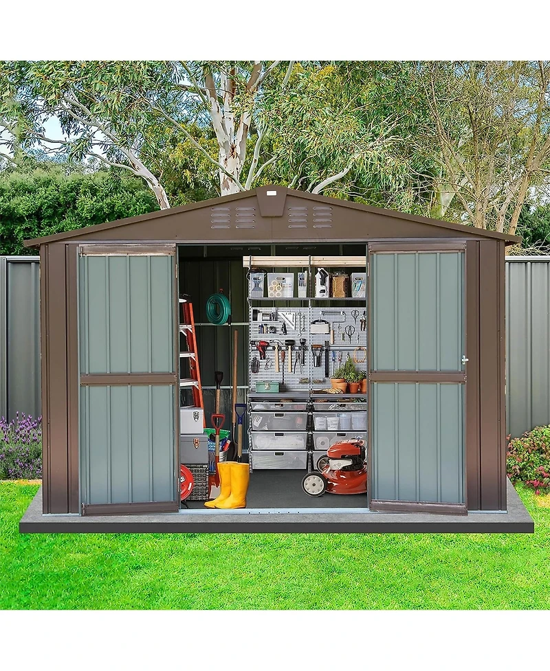 Clihome 8-ft x 10-ft Galvanized steel Storage Shed