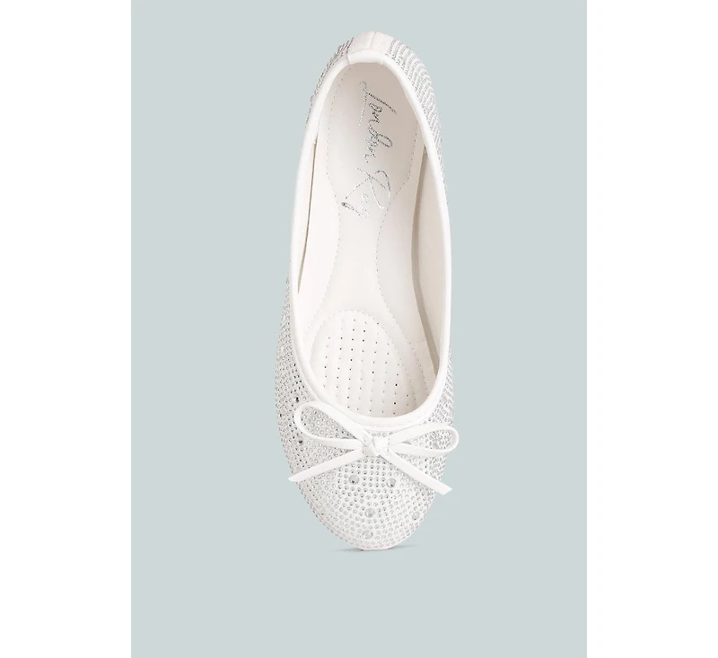 Womens hosana rhinestones and stud embellished ballet flats