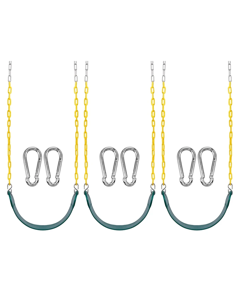 Sorbus 3 Pack 68" Chain Heavy Duty Swing Seat with Snap Hooks - Playground Swing Supports 220lb for Kids Outdoor Play