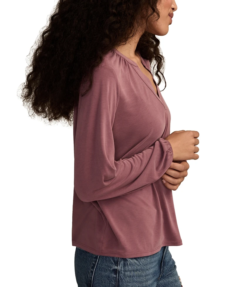 Lucky Brand Women's Sandwash Long Sleeve Top