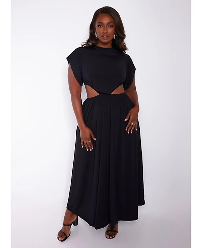 Rebdolls Women's Cut Out Maxi A Line Dress - Black
