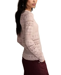 Lucky Brand Women's Lace Detail Long Sleeve Top