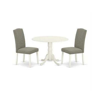 East West Furniture Dining Room Set Linen White