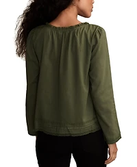 Lucky Brand Women's Long Sleeve Lace Swing Top