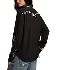 Lucky Brand Women's Embroidered Long Sleeve Shirt