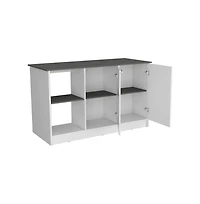 We Have Furniture Kitchen Island Padua, Kitchen, White / Onyx